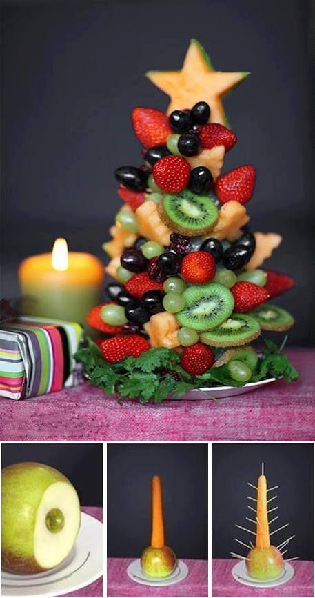 Christmas Tree Made Of Fruits