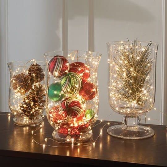 Christmas centerpieces in glass #Christmas #centerpieces #Christmasdecor #decorhomeideas