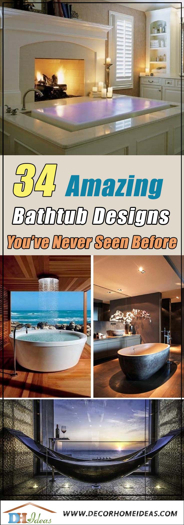 Cool Bathtub Ideas #bathtub #tub #cooltub #bathroom #decorhomeideas