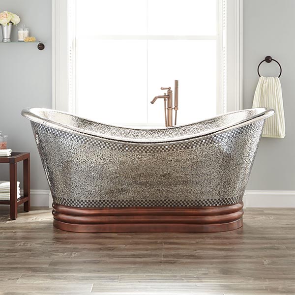 Copper Plated Bathtub #bathtub #tub #cooltub #bathroom #decorhomeideas