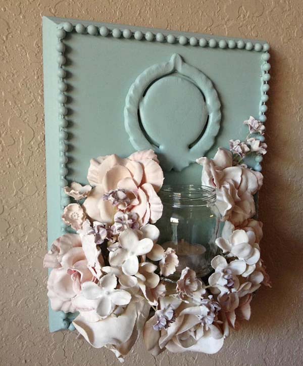 DIY plaster dipped flower votives