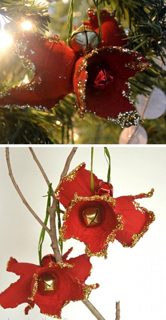 Egg Carton Holiday Amaryllis Ornament #Christmas #Christmasdecor #budget #diy #decorhomeideas