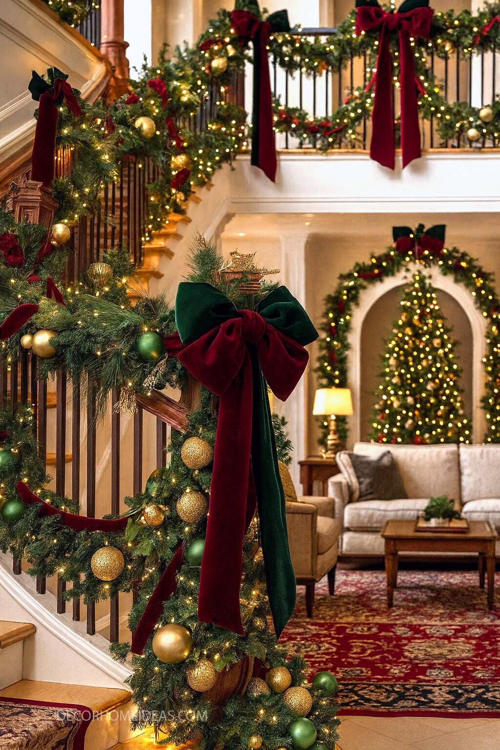 Elegant Christmas Staircase Decor Ideas That’ll Wow Your Holiday Guests