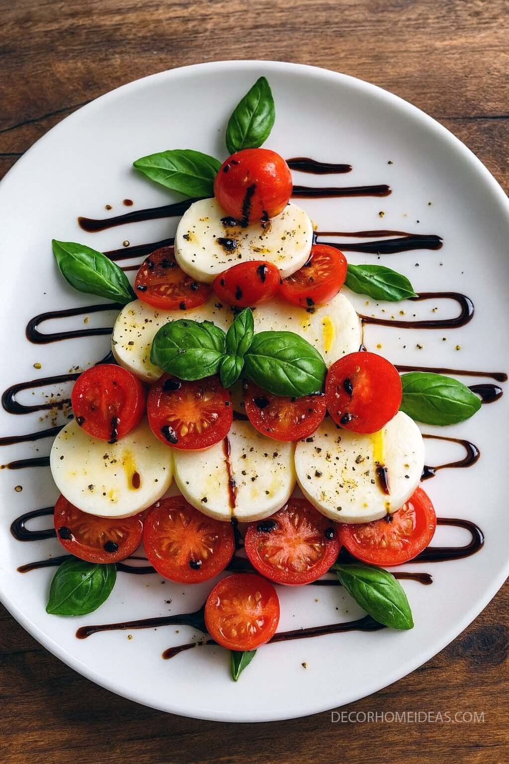 Festive Caprese Christmas Tree Salad
