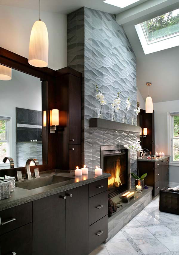 Fireplace tile ideas textured design #fireplace #fireplacedesign #tile #fireplacetile #decorhomeideas