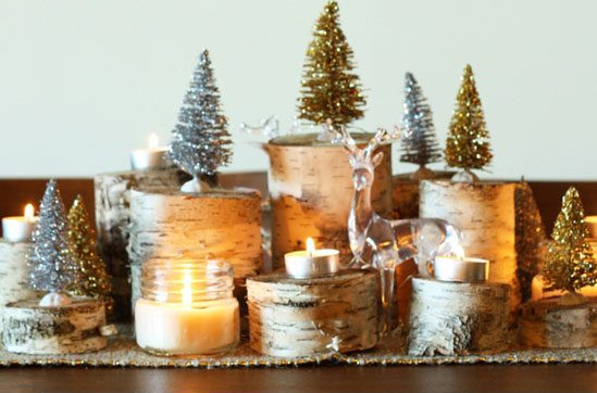 Glamorous Birch Centerpiece #Christmas #Christmasdecor #budget #diy #decorhomeideas