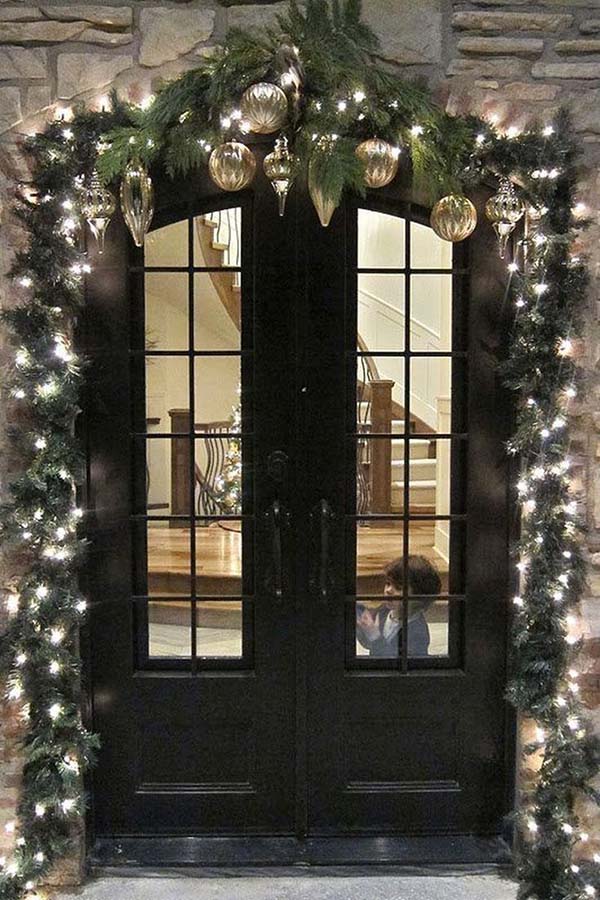 Glass Door Christmas Decoration
