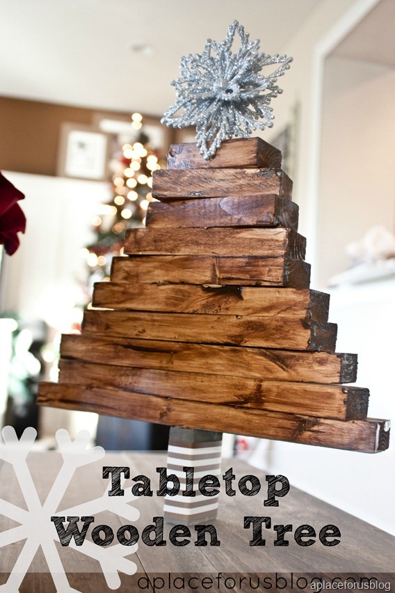 Homemade Tabletop Wooden Tree #Christmas #Christmastree #homemade #DIY #Christmasdecor #decorhomeideas