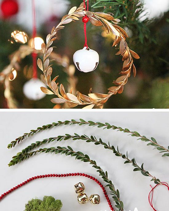 Leaf and Jingle Bell Ornaments #Christmas #Christmasdecor #budget #diy #decorhomeideas