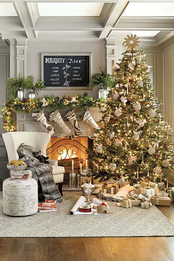 Living Room With Fireplace Christmas Decor #Christmasdecor #Christmas #livingroom #decorhomeideas