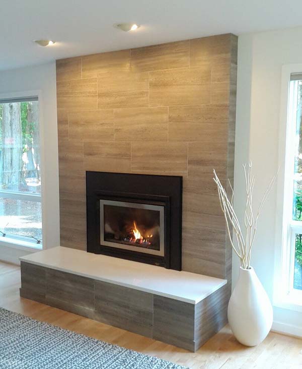 Modern fireplace tile ideas #fireplace #fireplacedesign #tile #fireplacetile #decorhomeideas