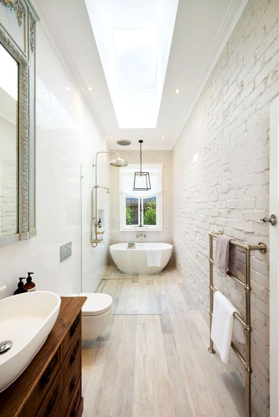 Featured image of post Floor Plan Narrow Bathroom Layout : Creating the right bathroom is challenging.