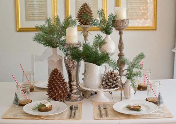 Nature Inspired Christmas Centerpiece #Christmas #Christmasdecor #nature #natural #natureinspired #decorhomeideas