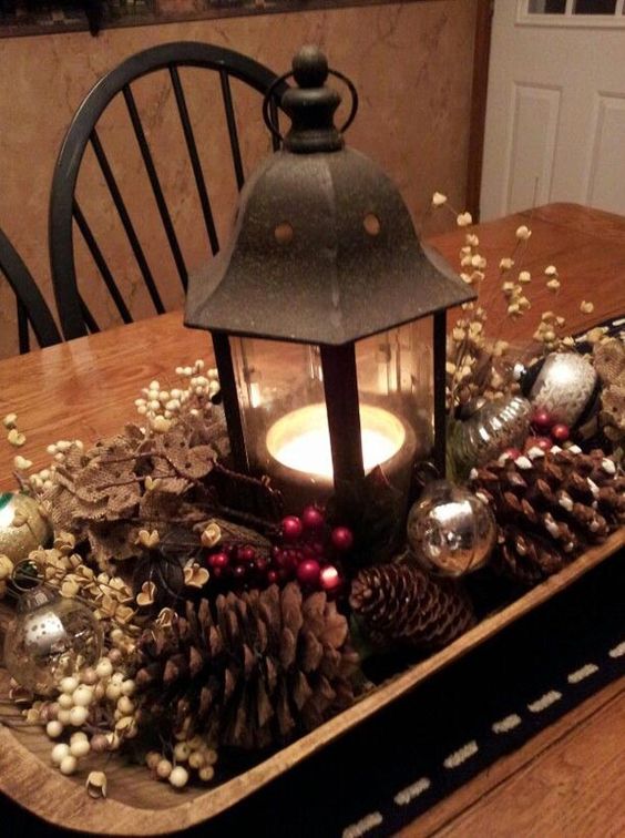 Old world Lantern Centerpiece