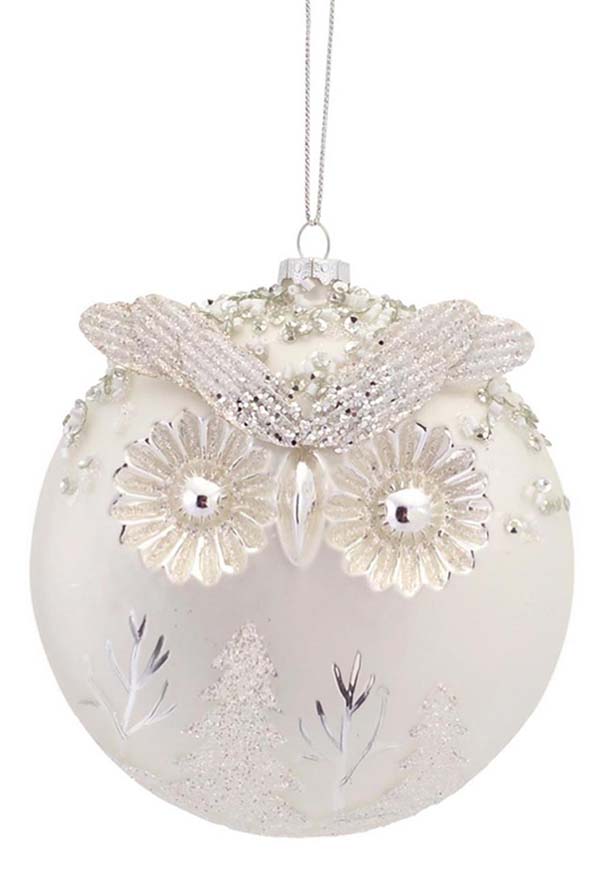 Owl Christmas Ornament #Christmasdecor #Christmas #white #whitechristmas #decorhomeideas