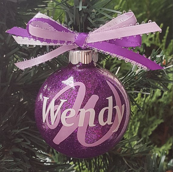 Personalized Christmas Purple Ornament #Christmasdecor #purple #Christmas #decorhomeideas