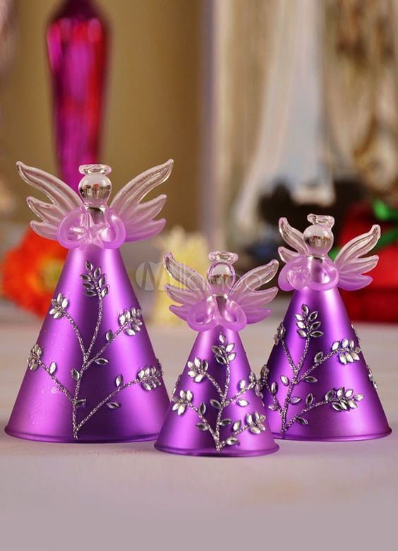 Purple Christmas Angels #Christmasdecor #purple #Christmas #decorhomeideas