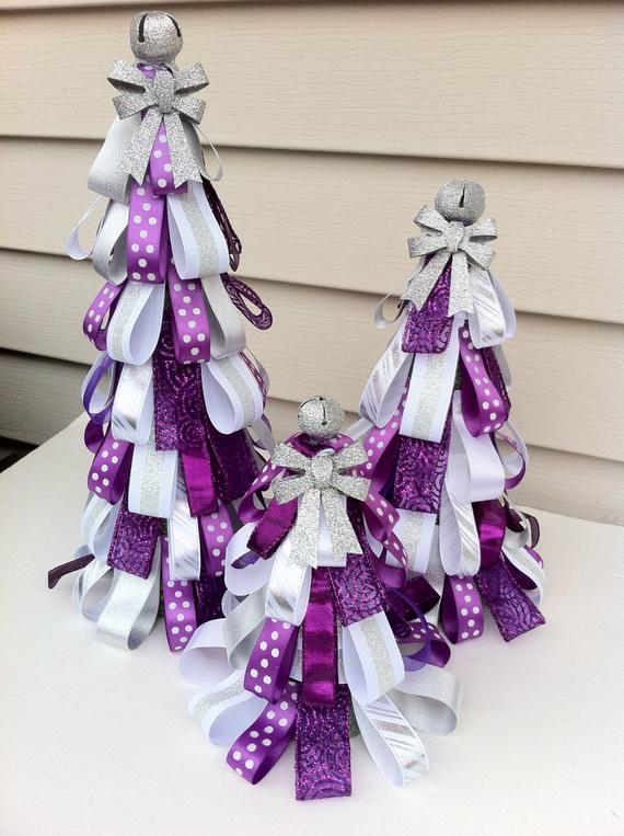 Purple Christmas Ribbon Tree #Christmasdecor #purple #Christmas #decorhomeideas