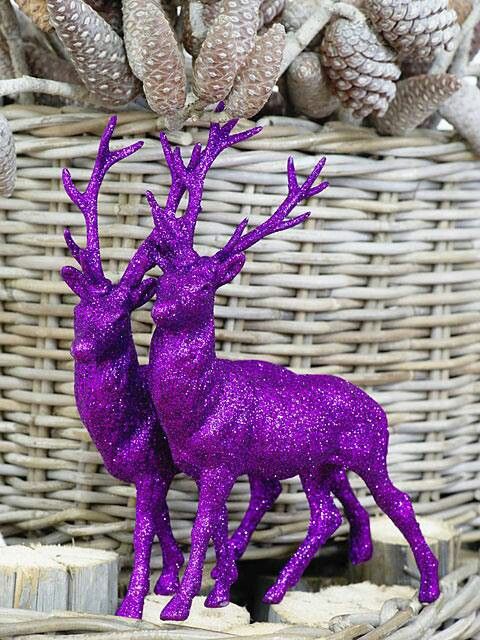 Purple Reindeers Christmas Decor #Christmasdecor #purple #Christmas #decorhomeideas