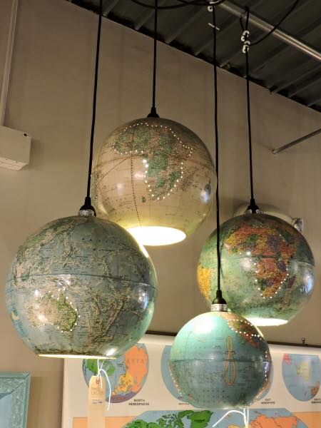 Recƴcled Vıntage Globes Pendant Lıghts