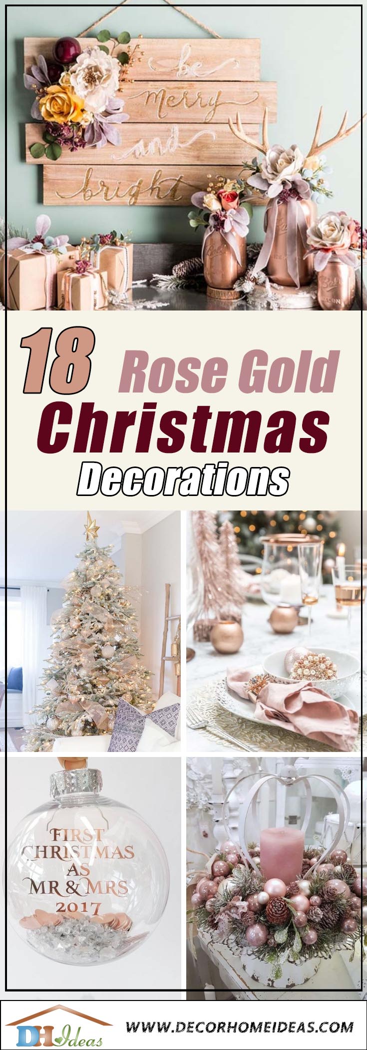 Rose Gold Christmas Decorations #rosegold #Christmas #Christmasdecor #rosegolddecor #decorhomeideas