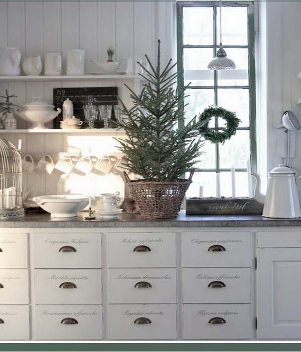 Rustic Kitchen Christmas Decor #Christmas #Christmasdecor #kitchen #Christmaskitchen #decorhomeideas