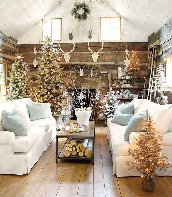 Rustic Living Room Christmas Decor #Christmasdecor #Christmas #livingroom #decorhomeideas