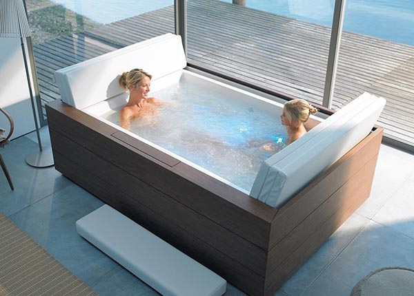 Soaking bathtub for two #bathtub #tub #cooltub #bathroom #decorhomeideas