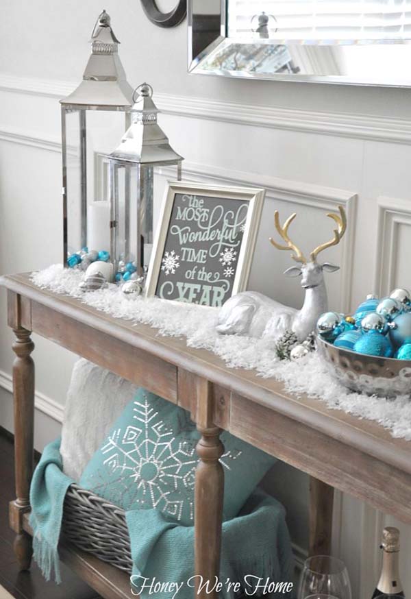 Turquoise Christmas Decor #Christmas #Christmasdecor #blue #silver #turquoise #decorhomeideas