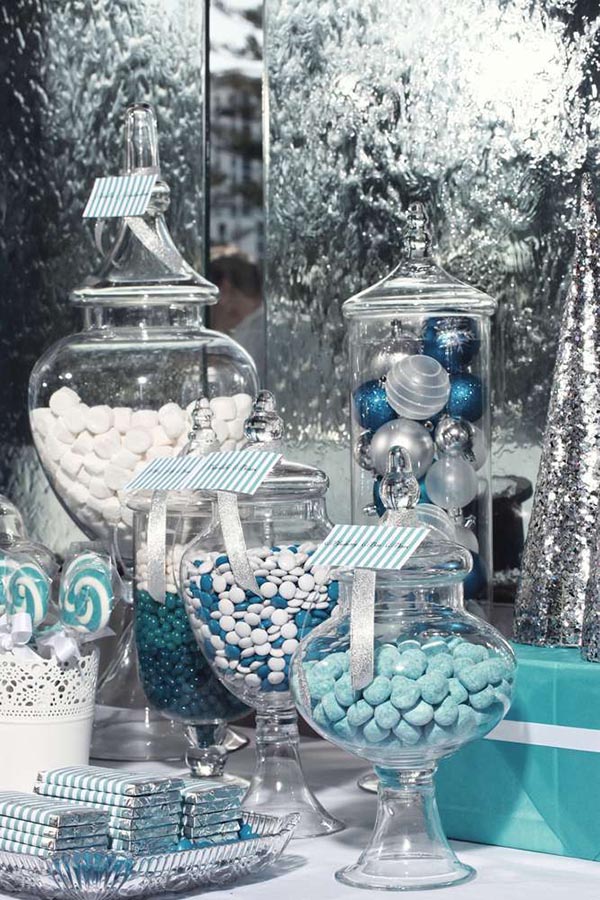 Turquoise candies #Christmas #Christmasdecor #blue #silver #turquoise #decorhomeideas