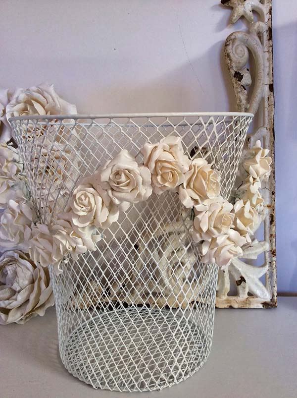 Vintage Basket Plaster Dipped Flower Decor