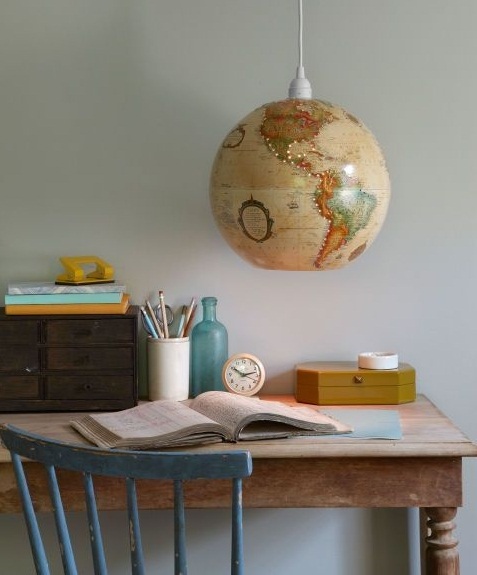 Vintage Globe Into Pendant Light