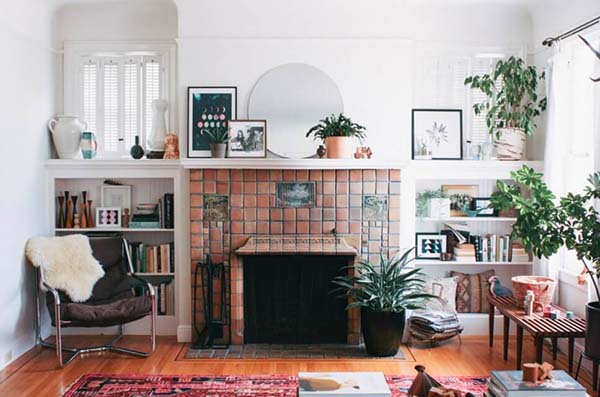 Vintage Styled Fireplace With Tiles #fireplace #fireplacedesign #tile #fireplacetile #decorhomeideas