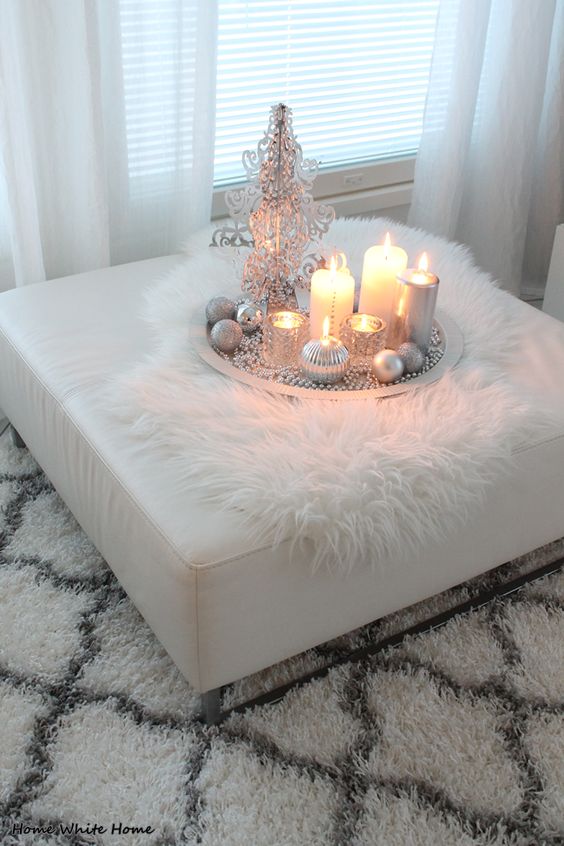 White Christmas Centerpiece #Christmasdecor #Christmas #white #whitechristmas #decorhomeideas