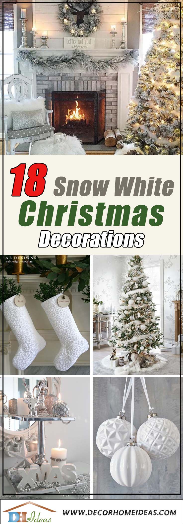 White Christmas Decoration #Christmasdecor #Christmas #white #whitechristmas #decorhomeideas