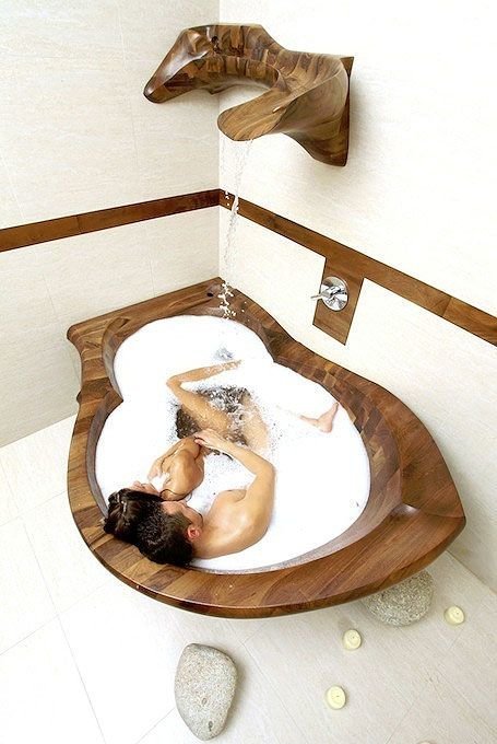 Wooden Design Bathtub #bathtub #tub #cooltub #bathroom #decorhomeideas