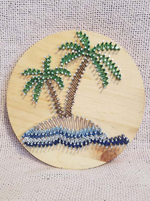 Beach Palms String Art #stringart #diy #stringartideas #decorhomeideas