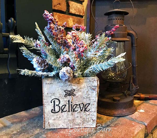 Believe Box Christmas Decoration #Christmas #Christmasdecor #centerpieces #Christmascenterpieces #decorhomeideas