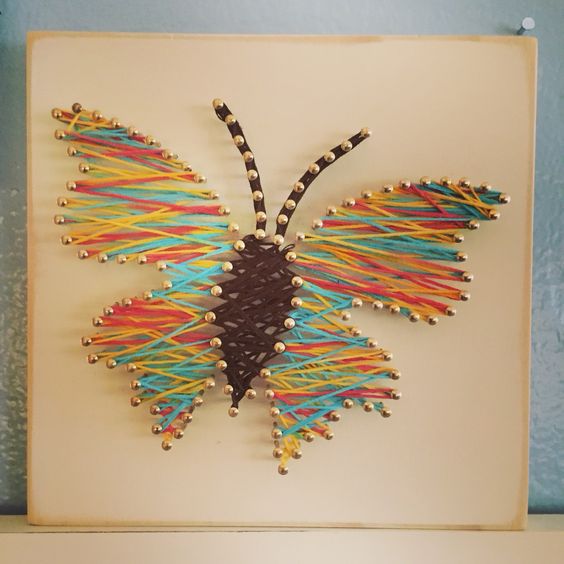 Butterfly String Art #stringart #diy #stringartideas #decorhomeideas