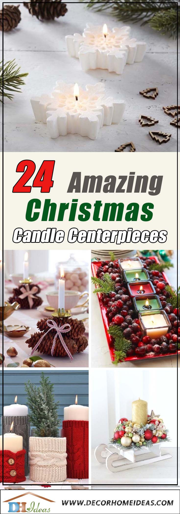 Christmas Candle Centerpieces #Christmas #Christmasdecor #candles #centerpiece #decorhomeideas