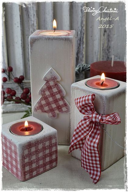 Christmas Cube Candle Holders #Christmas #Christmasdecor #candles #centerpiece #decorhomeideas