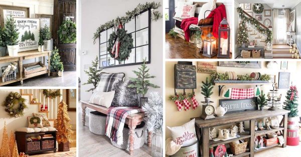 20 Farmhouse Entryway Christmas Decorations You Will Fall In Love With