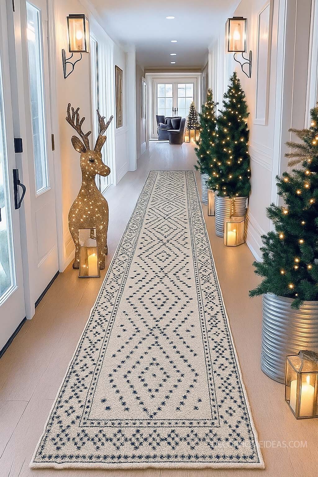 Christmas Farmhouse Entryway with Rustic Holiday Charm