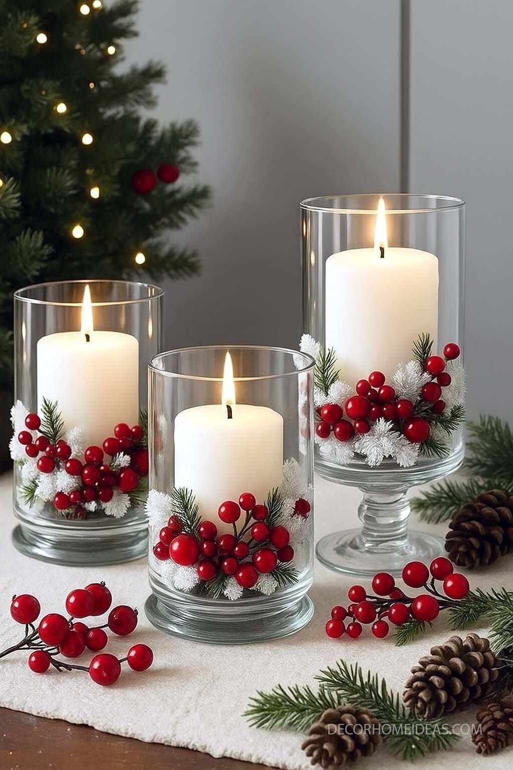 Elegant Christmas Candle Centerpiece for a Cozy Holiday Table