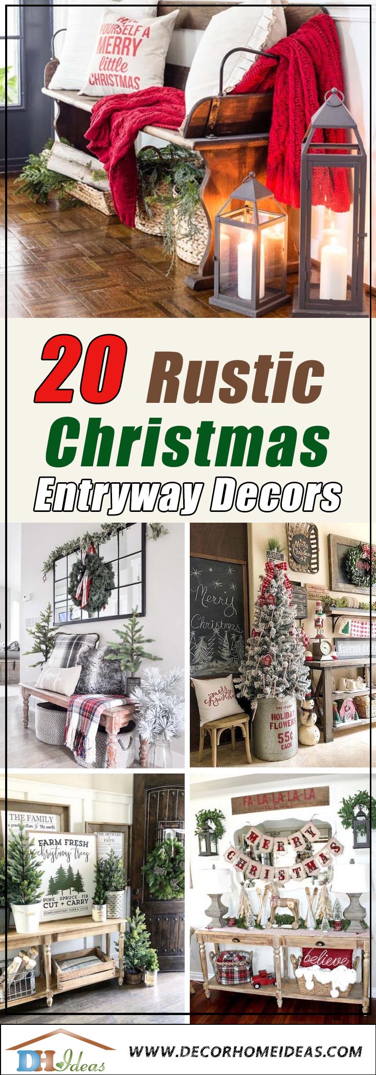 Farmhouse Christmas Entryways #Christmas #Christmasdecor #entryway #hallway #decorhomeideas