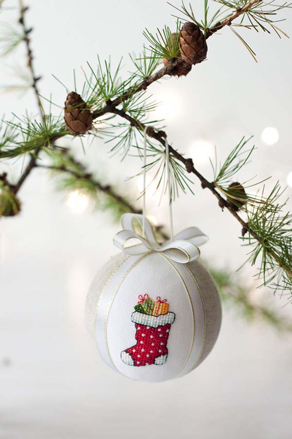 Hand Embroided Christmas Ornament #Christmas #ornaments #Christmasdecor #decorhomeideas