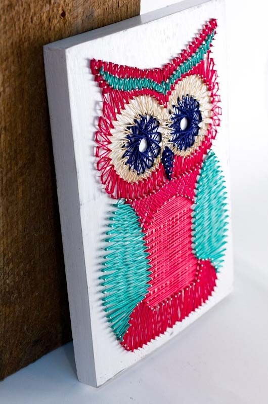 Owl String Art #stringart #diy #stringartideas #decorhomeideas