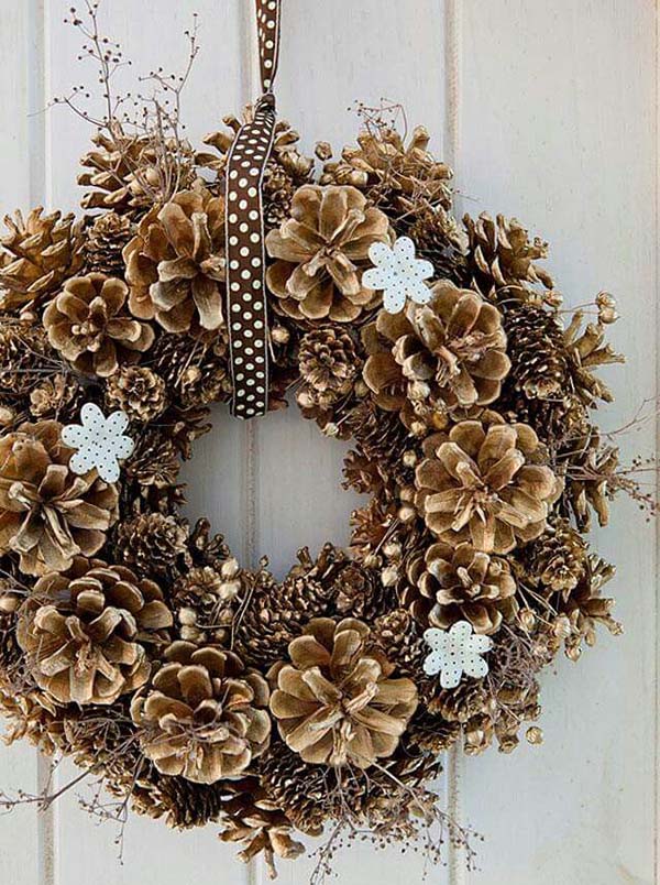 Pinecone Wreath #Christmas #Christmasdecor #pinecones #crafts #decorhomeideas