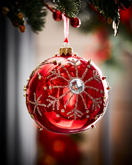 Red Christmas Ball Tree Ornament #Christmas #ornaments #Christmasdecor #decorhomeideas