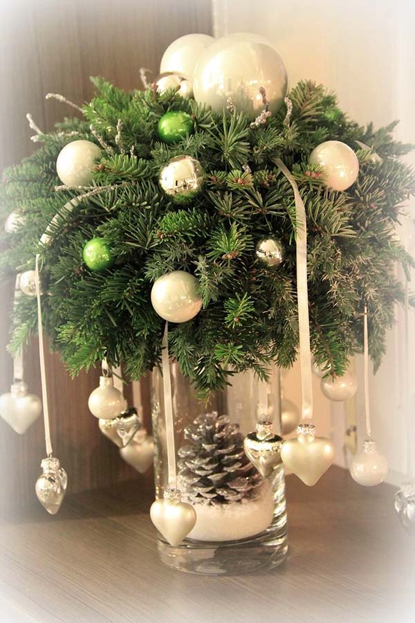 Rustic Greenery Christmas Centerpiece